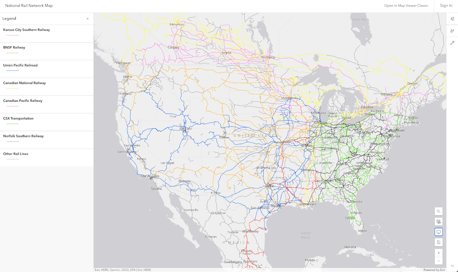 Intermodal System Map Intermodal Rail Container Tracking for Class 1 Rail Carriers | Terminal49