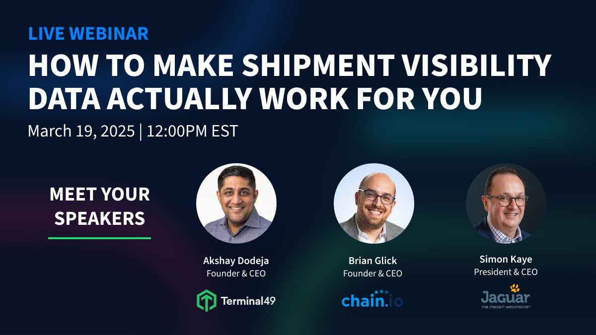 How to make shipment visibility data work for you featuring Chain.io & Jaguar Freight